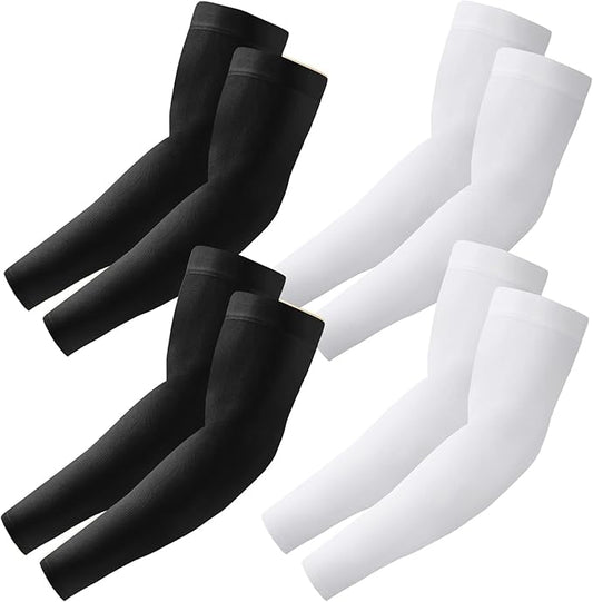 4 Pairs Arm Sleeves to Cover Arms for Men & Women,UV Sun Protection,Cooling Sports Compression,Tattoo Cover Up Sleeve