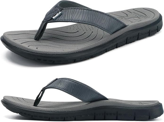KuaiLu Comfortable Flip Flops for Women with Arch Support Summer Beach Walking Thong Sandals Slip On Indoor Outdoor