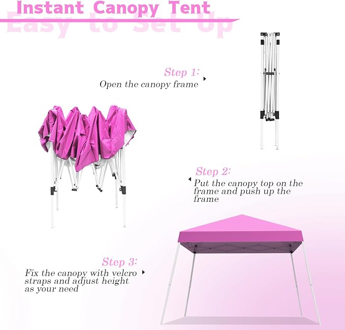 10x10FT Slant Leg Pop Up Canopy Tent, Portable Outdoor Shelter | 10x10FT Base - Image 3