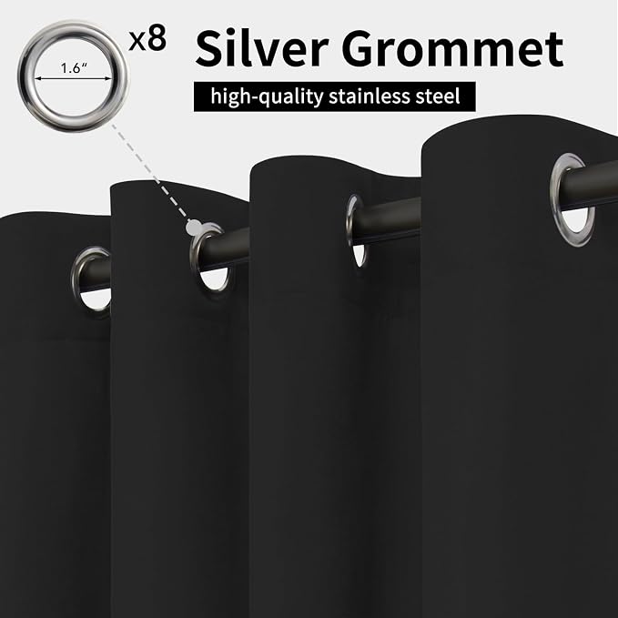 Easy-Going Outdoor Curtains for Patio 2 Panels, 54x84 inch, Weatherproof - Image 2