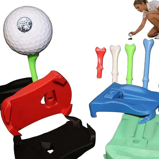 Hinged Turf Base V3 - Turf Tee for Artificial Turf - Includes Pre-Cut Tee Variety Packs, Golf Tee Holder for Artificial Turf, Indoor Outdoor Home Training