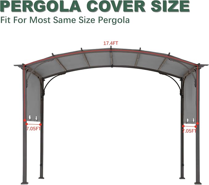 85" x 208" Universal Pergola Replacement Canopy Cover | Waterproof Shade Top - Image 6