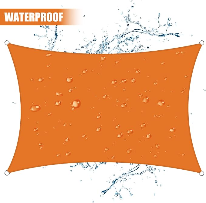 Neween Shade Sails, Waterproof Sun Shade Sail Rectangle UV Block Canopy Sun - Image 2
