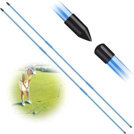 FINGER TEN Golf Alignment Sticks Rods Swing Trainer Tools 48 Inch 2 Or 3 Pack, Fits in Golf Bag Tour Stickers Practice Training Aid