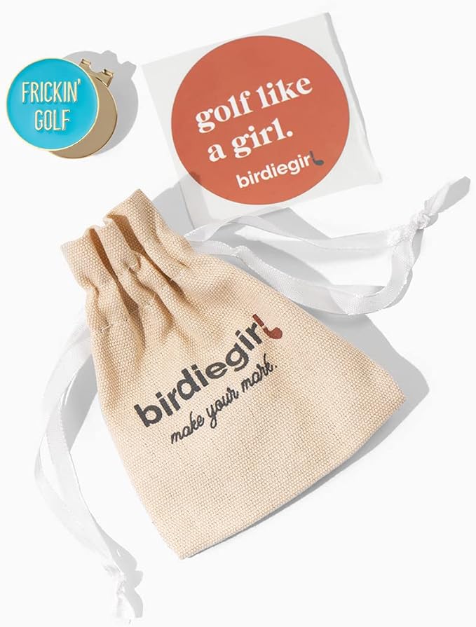 Birdie Girl Women's Golf Ball Marker Hat Clip, Magnetic Golf Ball Marker, Golf Bag Accessories