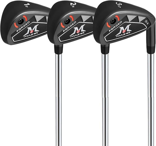MAZEL Men Golf Iron Set (9PCS) or 1,2,3,4,5,6,7,8,9,Pitching Wedge,Sand Wedge with Steel Shafts for Right Handed Golfers