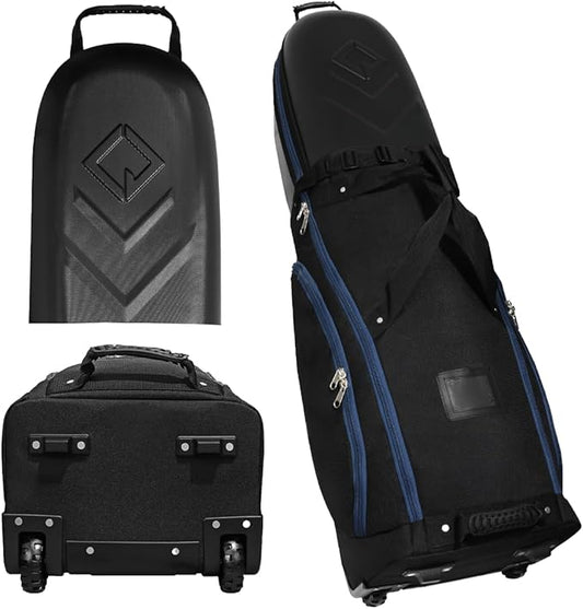 CaddyDaddy Enforcer Golf Travel Bag Crush Resistant Hard Top Protection, 1 Year Full Replacement Coverage, Durable Thick Nylon, Wheels & Lockable XL Zippers. Case for Transporting Clubs on Airlines