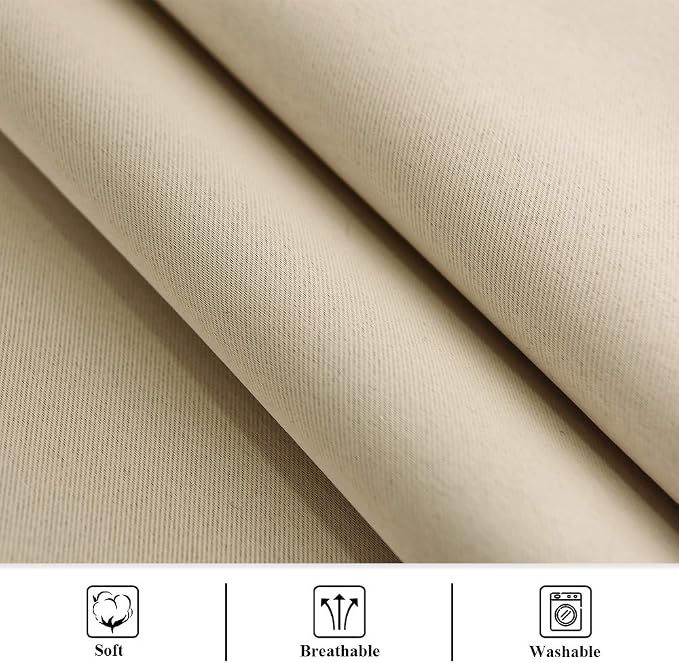 Indoor Outdoor Curtains W100 x L84 Inch Cream Beige, 1 Panel | Extra Wide Heavy - Image 7