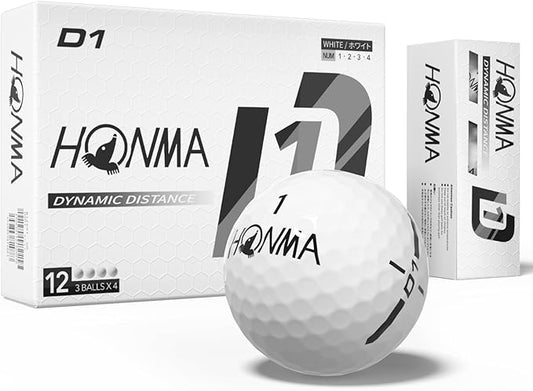 Honma D1 Distance Golf Balls,Extra Soft Feel with Long Distance,High Speed Core with Low Spin Design,Low Compression Golfballs Perfect for Men,Women Beginners,1 Dozen