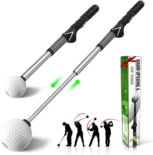 Retractable Golf Swing Trainer - Pro Handed Click Stick Golf Grip Trainer | Golf Grip Swing Training Aid Ideal for Beginners