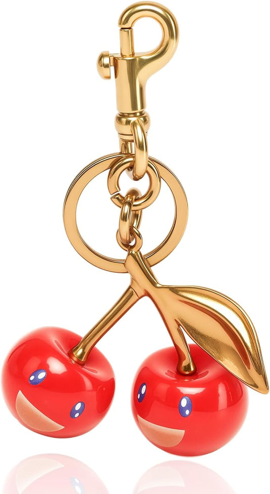 Cherry Bag Charm Purse Handbag Charm Cherry Car Accessories KeyChain Gift for Women Mothers Day Christmas Valentine