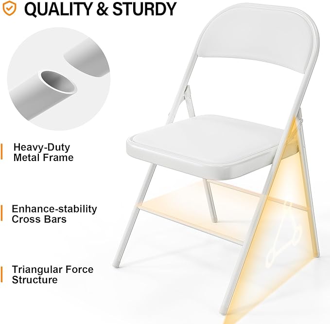 VINGLI 8 Pack Folding Chairs - Image 4