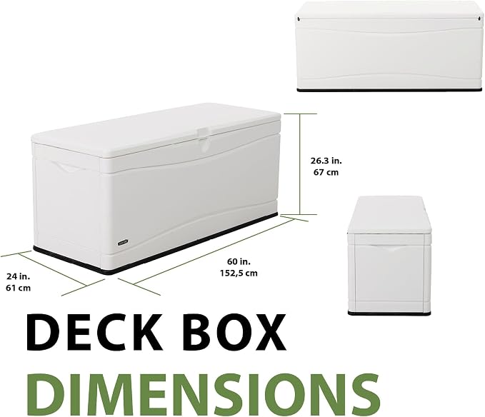 LIFETIME Outdoor Storage Deck Box, 130 Gallon, Arctic White, UV-Protected - Image 4