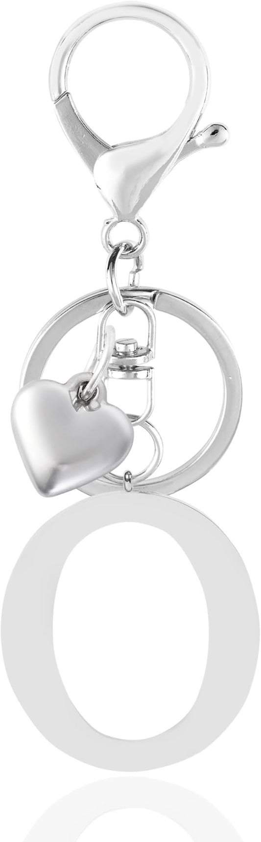 Metal Heart Alphabet Keychain for Women, Girls - Cute Initial Letter Accessories for Purse, Bag Charms and Backpack