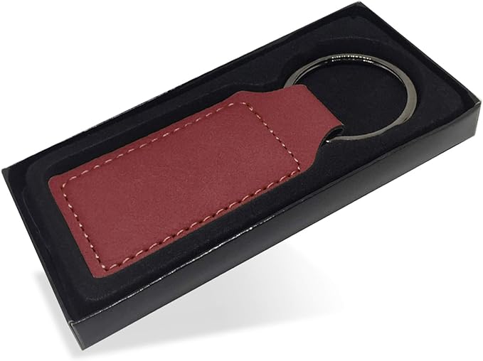 LaserGram Rectangle Keychain, Coat of Arms Germany, Personalized Engraving Included (Burgundy)