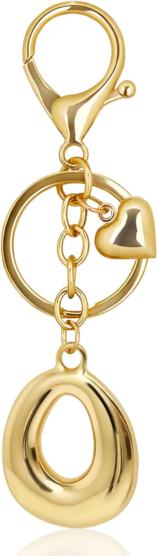 Gold Bubble Heart, Cherry, Bow & More Designs Letter Initial Keychain Bag Charms – Cute Purse Charms for Handbags