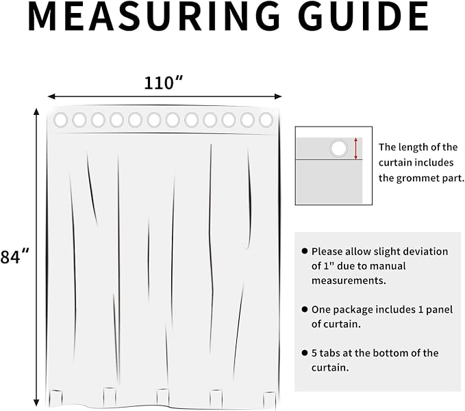 Easy-Going Outdoor Curtains for Patio 1 Panel, 110x84 inch, Weatherproof - Image 8