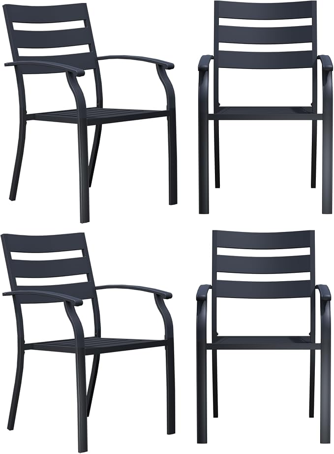 Patio Dining Chairs Set of 4, Metal Patio Furniture Set - Image 9