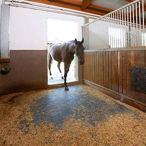 American Floor Mats - Heavy Duty Stall Tiles - Stable/Horse Tiles - Thick, Durable Rubber Flooring Solid Black 8' x 12' Set 3/4" Thick (24 Tiles Total)