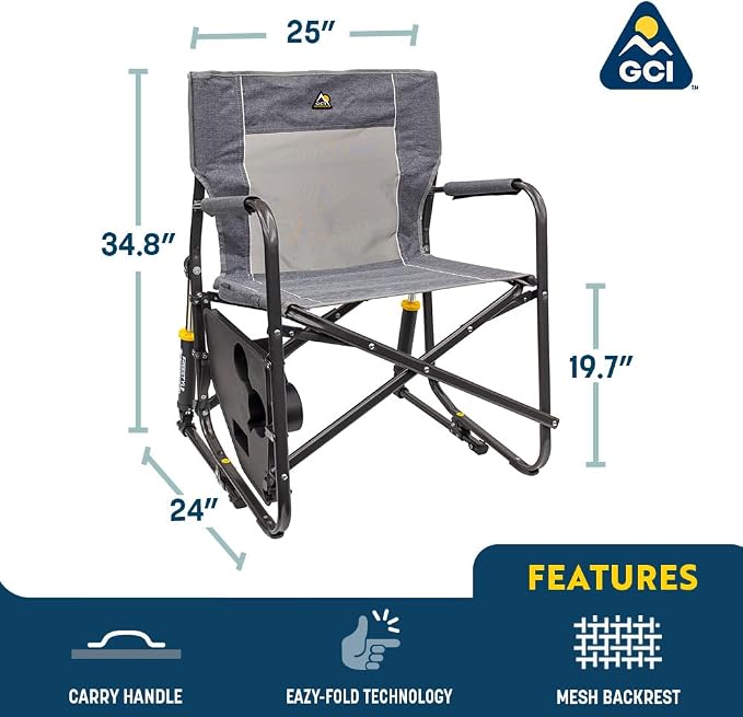 GCI Outdoor Freestyle Rocker Portable Folding Rocking Chair, Outdoor Camping - Image 3