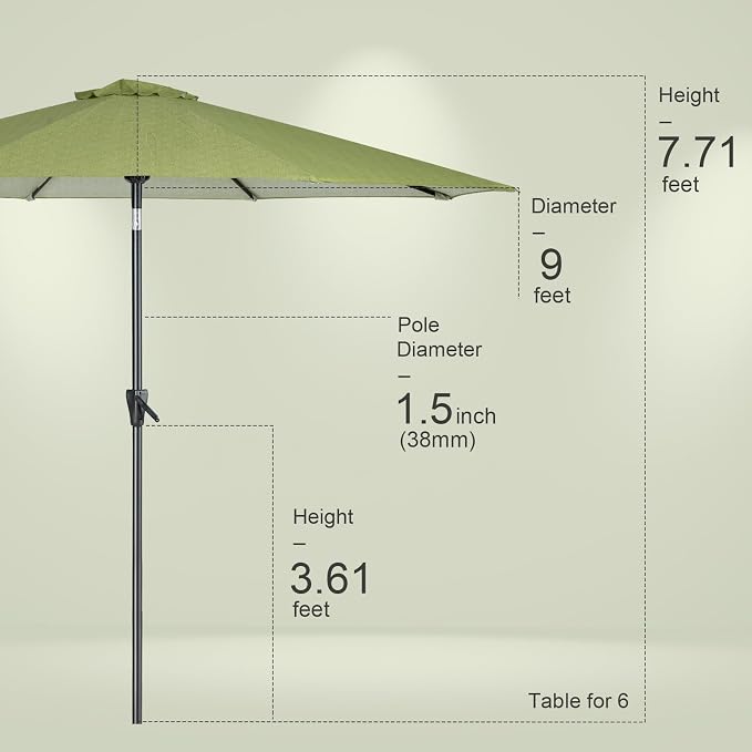 Tempera Patio Market Outdoor Table Umbrella - Image 7