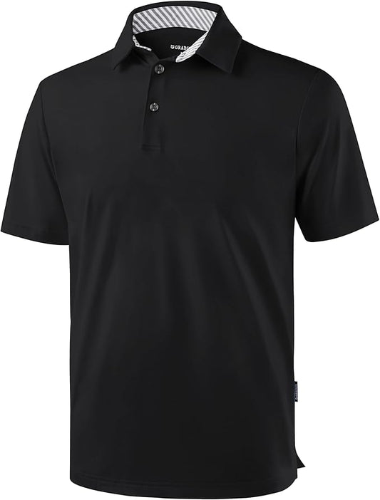 Golf Shirts Heather Polo Short Sleeve Dry Fit Lightweight Moisture Wicking Collared Shirts Casual Athletic Business