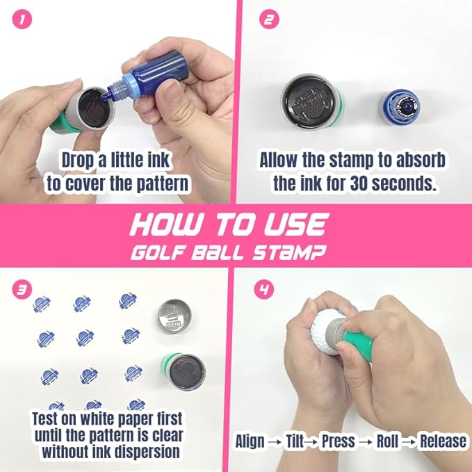 ORYG Custom Golf Ball Stamp - Personalized Long Lasting Golf Ball Marker with Ink Bottle - Easy Markings, Unique Golf Accessories Gift for Enthusiasts