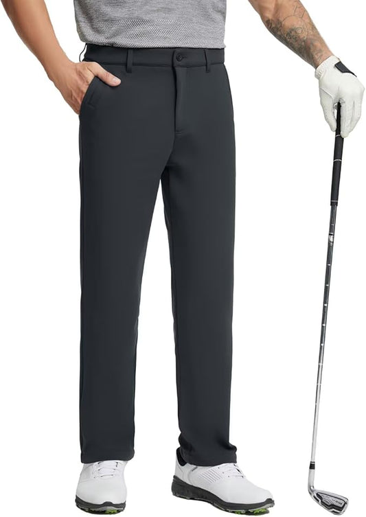 M MAELREG Golf Fleece Lined Pants Men Softshell Water-Resistant Workout Casual Outdoor Hiking Insulated Winter Pants for Men