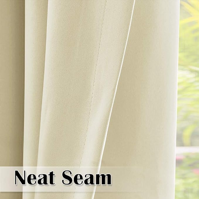 Patio Curtains Outdoor W52 x L84 Inch Natural Beige, 1 Panel | Heavy Duty - Image 6