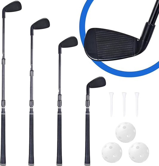 Plastic Golf Club Collapsible - Right Hand for Game & Travel, Golf Chiper Club for Junior, Adults Indoor Outdoor Training Bucket Pong Chipping Games for Family, Hit Plastic Foam Balls -2PCS