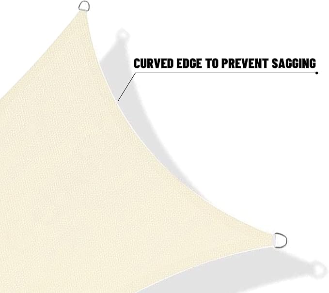 SUNNY GUARD Custom Size 7'x15' Butter Cream Sun Shade Sail Rectangle UV Block - Image 7