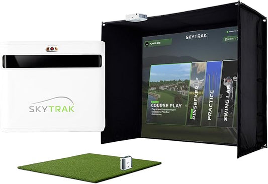 SkyTrak ST+ Golf Simulator – Standard Studio Package | Home Golf Simulator with Launch Monitor, Enclosure, Screen, Hitting Mat & Short-Throw Projector