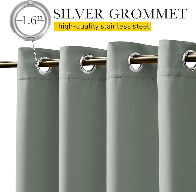 NICETOWN Gazebo Curtains Outdoor Waterproof W100 x L84 in Sage Green | - Image 8