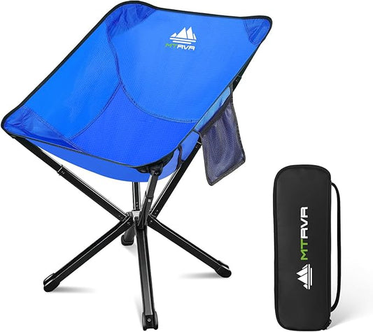 Lightweight Folding Camping Chair — 3.3 lb Compact Portable Design, One-Piece No Assembly Structure, Aluminum Frame, Easy Carry Chair for Travel, Hiking, Camping & Beach