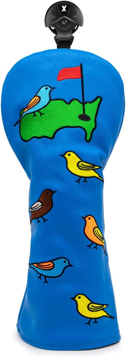 1 Pcs Montela Golf Club Covers,Colorful Birdie Tee 3 Wood Headcover Driver Headcover Fairway Wood Head Covers Hybrid Headcover Leather Golf Head Covers for Odyssey Scotty Cameron Taylormade