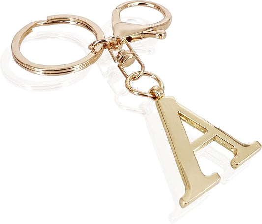 LAXPICOL Gold Letter A-Z Keychain for Women Bag Charms Purse Charms For Handbags Metal Alphabet Initial Letter Keychain