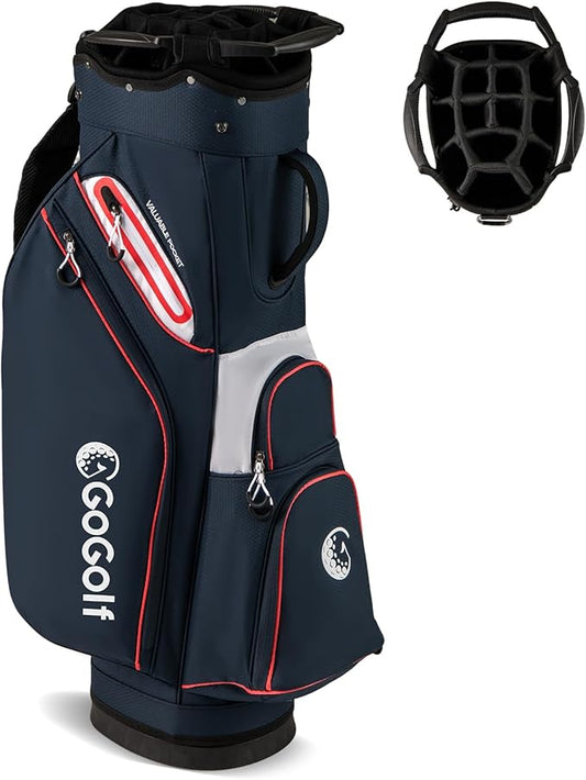Tangkula Golf Cart Bag, Lightweight Golf Bag with 14-Way Divider Top, Portable Golf Club Organizer Bag with Cooler Pocket, Adjustable Shoulder Strap, Rain Hood & Umbrella Holder for Men & Women