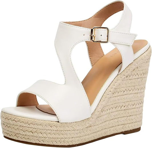 Women's Wedge Sandals, Espadrille Platform Summer Sandals, Wedge Ankle Strap Open Toe Sandals