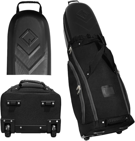 CaddyDaddy Enforcer Golf Travel Bag Crush Resistant Hard Top Protection, 1 Year Full Replacement Coverage, Durable Thick Nylon, Wheels & Lockable XL Zippers. Case for Transporting Clubs on Airlines