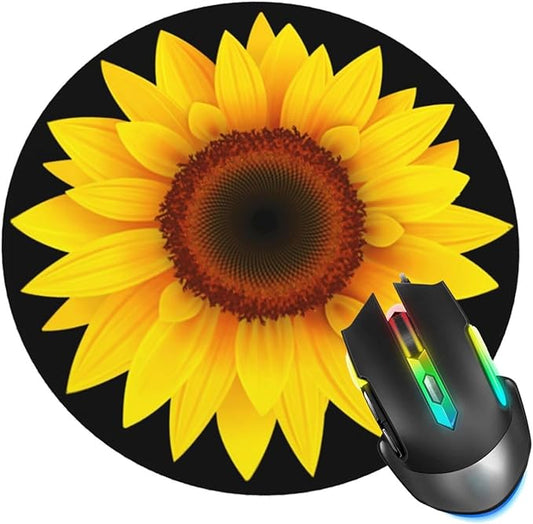 Sunflower Mouse Pad, Flower Mouse Pads for Desk, Stitched Edge Mousepad with Non-Slip Rubber Base, Gaming Mouse Mat for Computer Laptop Home Office
