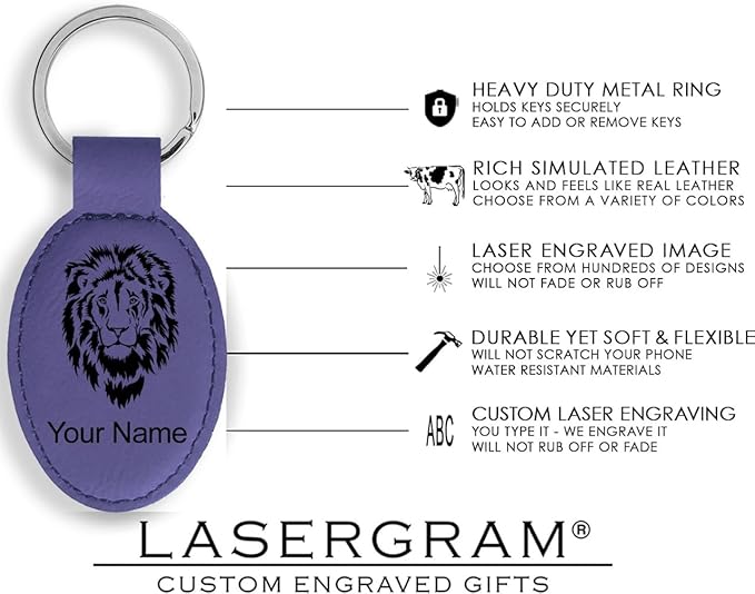 LaserGram Oval Keychain, Disc Golf, Personalized Engraving Included