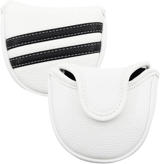 Golf Club Covers,4pcs or 1pc Golf Headcovers for Woods and Driver Fairway Hybrids Women Men - Premium PU Leather with Interchangeable Tags & Magnetic Blade and Mallet Putter Covers