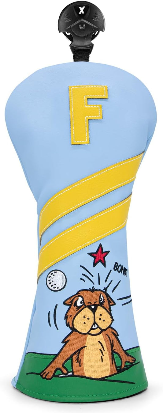 Golf Club Headcover for Driver Covers, Fairway Wood Covers, Hybrid Covers Gopher Style Premium Leather 3 Wood Headcover Set with Interchangeable No. Tags Golf Club Covers