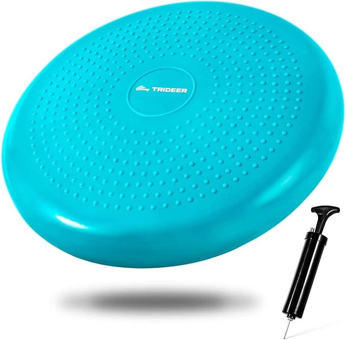 Trideer Wobble Cushion Core Balance Disc, Flexible Seating for Classroom Elementary, Wiggle Seat for Sensory Kids, Balance Pad with Inflation Pump