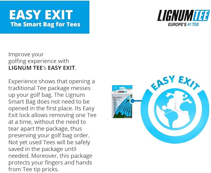 LIGNUM Unbreakable Microwood Golf Tees 50x More Durable/Adjustable Golf Tee/Innovative Wood Fibre and Natural Adhesives/Golf Tee, Golf Tees, Tees Golf, Golf Ball Tees, Pack of 5
