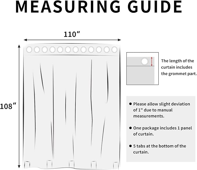 Easy-Going Outdoor Curtains for Patio 1 Panel, 110x108 inch, Weatherproof - Image 8