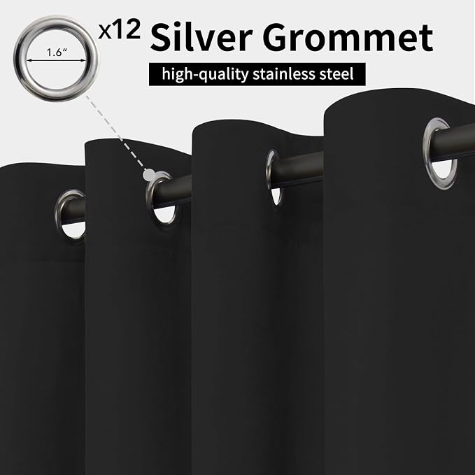 Easy-Going Outdoor Curtains for Patio 1 Panel, 110x108 inch, Weatherproof - Image 2