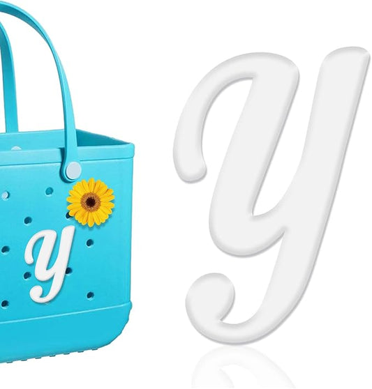 Mity rain Letter Charms for Bogg Bag，Alphabet Lettering Accessories Charms Compatible with Bogg Bag Original All Models, Insert Decorative Letter for Handbag Beach Tote Bag Y