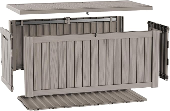 200 Gallon Large Outdoor Storage Box Waterproof, UV Resistant Resin Deck Box - Image 7