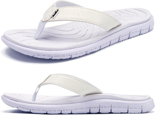 KuaiLu Comfortable Flip Flops for Women with Arch Support Summer Beach Walking Thong Sandals Slip On Indoor Outdoor